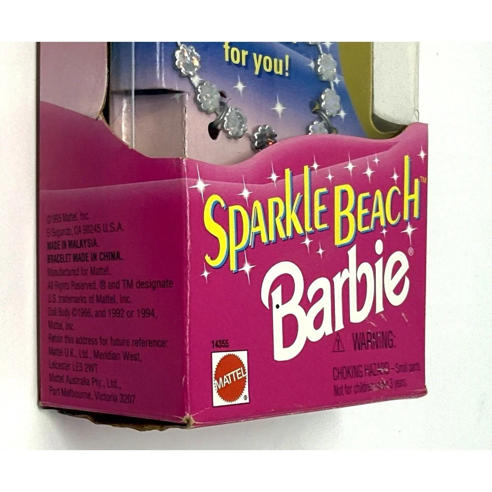 1995 Mattel Sparkle Beach Christie Barbie Doll #14355 NRFB Bracelet Vintage